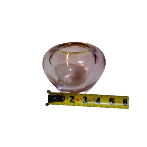 Vintage homegaard pink Glass centerpieces bowl heavy - Picture 2 of 9